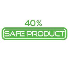 1 to 100 percentage safe product vector art sign symbol illustration with fantastic font and green color
