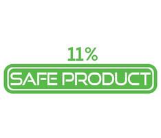 1 to 100 percentage safe product vector art sign symbol illustration with fantastic font and green color