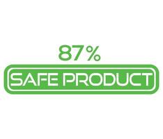 1 to 100 percentage safe product vector art sign symbol illustration with fantastic font and green color