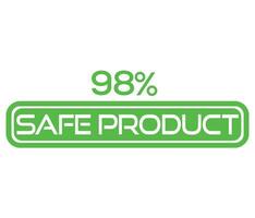 1 to 100 percentage safe product vector art sign symbol illustration with fantastic font and green color