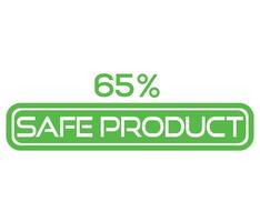 1 to 100 percentage safe product vector art sign symbol illustration with fantastic font and green color