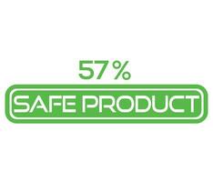 1 to 100 percentage safe product vector art sign symbol illustration with fantastic font and green color