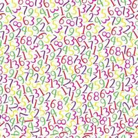 coloridos números de patrones sin fisuras. papel de regalo, textil, estampado, tela. vector