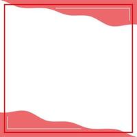 Red and white background color with stripe line and wavy shapes. Suitable for social media post and web internet ads. Template layout. Frame, boarder for text, picture, advertisement. Empty space. vector