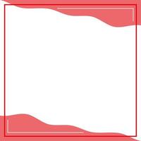 Red and white background color with stripe line and wavy shapes. Suitable for social media post and web internet ads. Template layout. Frame, boarder for text, picture, advertisement. Empty space. vector