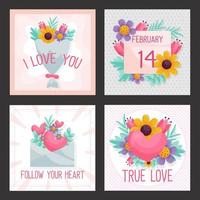 Valentine Greeting Media Social Template Set vector