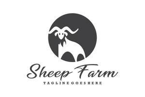 Sheep vector icon animal logo design silhouette illustration