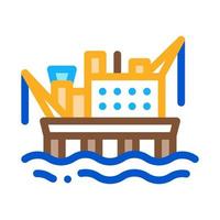 crane on sea station icon vector outline illustration