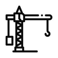 ilustración de contorno de vector de icono de construcción de grúa