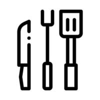 bbq utensil icon vector outline illustration