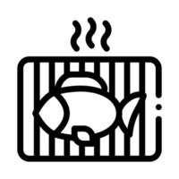 cooking bbq fish icon vector outline illustration