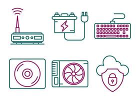 Computer and Hardware Vector Icon Set