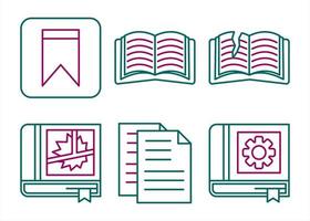 conjunto de iconos de vector de biblioteca