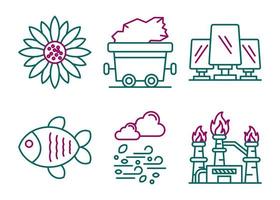 Natural Resources Vector Icon Set