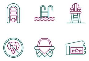 Water Park Vector Icon Set