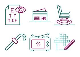 Retirement Home Vector Icon Set