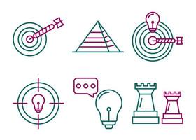 Goal Setting Vector Icon Set