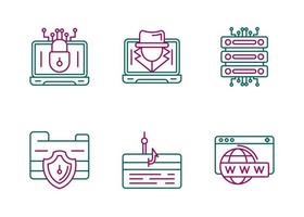 conjunto de iconos de vector de hacker