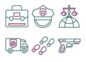 Law and Justice Vector Icon Set