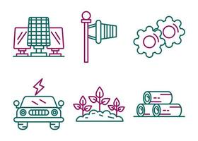 Sustainable Energy Vector Icon Set