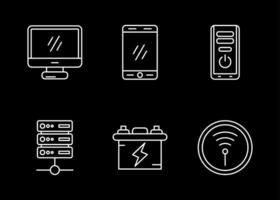 Computer and Hardware Vector Icon Set