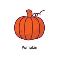 Pumpkin vector filled outline Icon Design illustration. Holiday Symbol on White background EPS 10 File