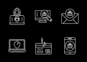 Cyber Attack Vector Icon Set