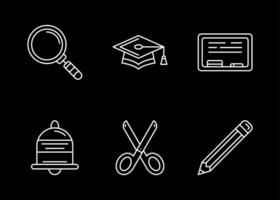 conjunto de iconos de vector de educación