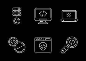 conjunto de iconos de vector de codificación