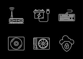 Computer and Hardware Vector Icon Set