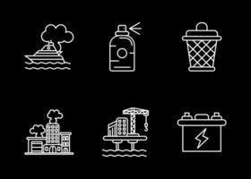 conjunto de iconos de vector de contaminación