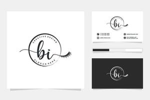 Initial BI Feminine logo collections and business card templat Premium Vector