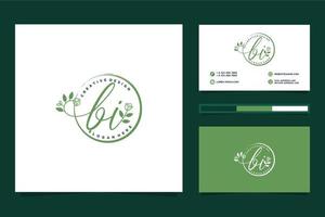 Initial BI Feminine logo collections and business card templat Premium Vector