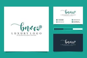 Initial BN Feminine logo collections and business card templat Premium Vector