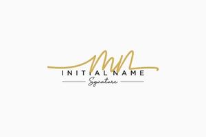 Initial MN signature logo template vector. Hand drawn Calligraphy lettering Vector illustration.