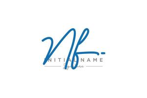 Initial NF signature logo template vector. Hand drawn Calligraphy lettering Vector illustration.