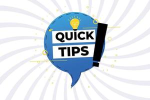 Vector modern quick tips with tubelight design