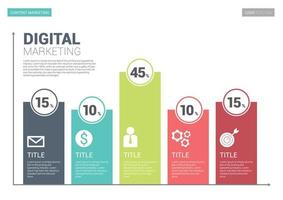 Digital marketing infographic side template. A5 scale size. vector