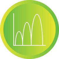 Bell shaped graph vector line icon