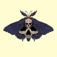Skull Head in Butterfly Body vector