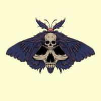 Skull Head in Butterfly Body vector