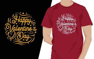 camiseta de feliz día de san valentín, fondo con patrón de corazón y tipografía de texto de feliz día de san valentín. ilustración vectorial papel tapiz, volantes, invitación, carteles, folletos, pancartas, logotipo. vector