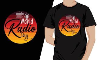 World Radio Day T-shirt Design,  Vector