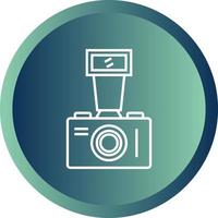 Beautiful Old Video Camera Line Vector Icon