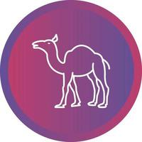 hermoso icono de vector de línea de camello