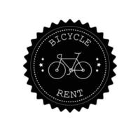 Vector flat retro round logo with bicycle