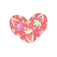 happy valentines day colorful floral heart vector