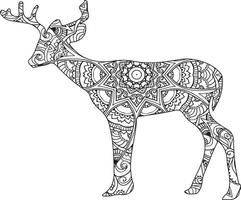 Deer mandala coloring page vector