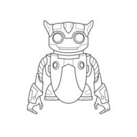 illustration in a cartoon Coloring pages Cute Robot android for kids preschool vector