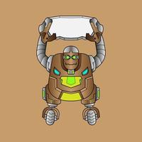 robot characters for kids Robotic character with happy modern technology post and gestures vector